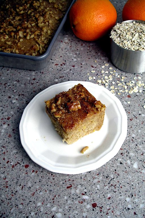 orange-oatmeal snacking cake