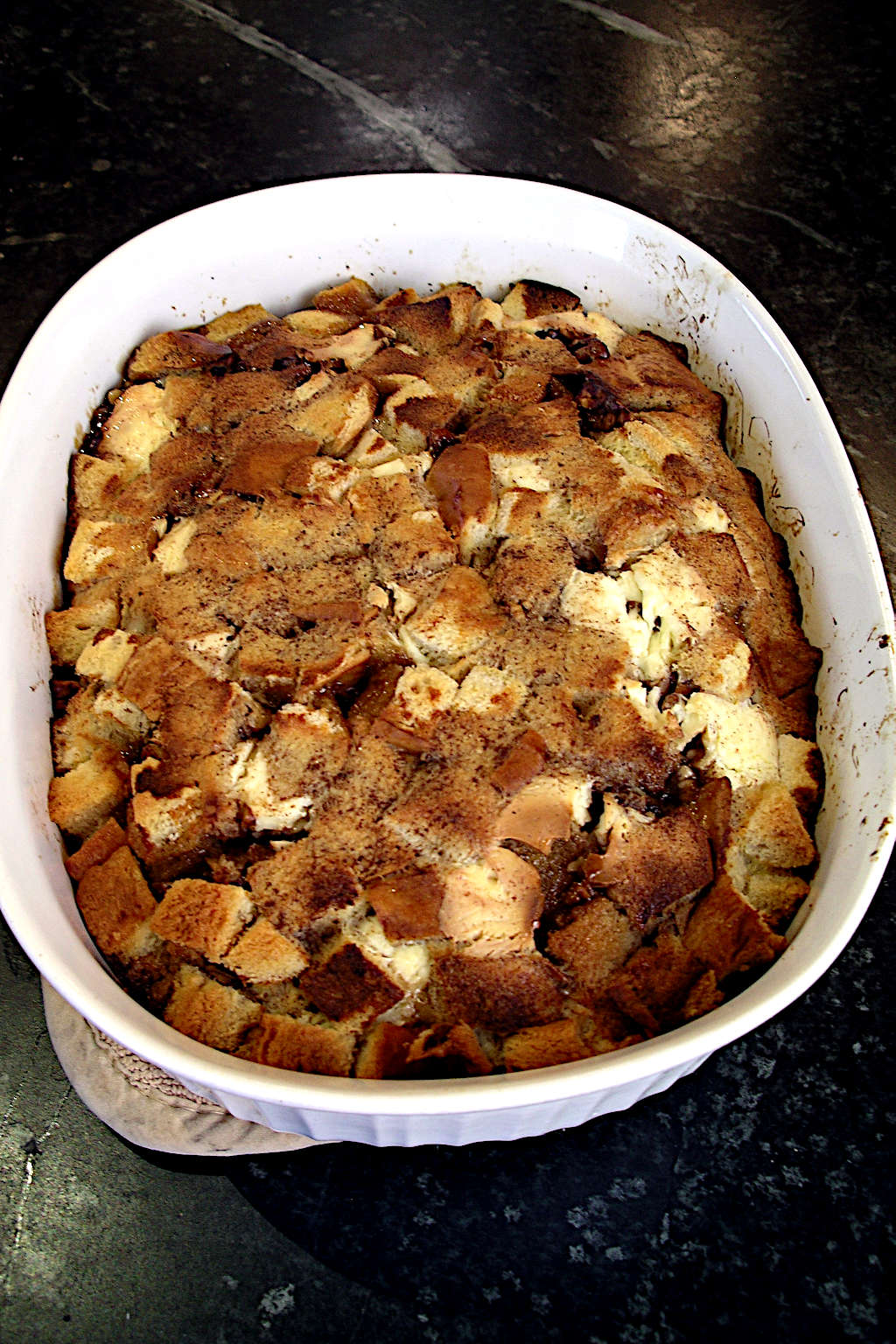 a finished sticky bun strata