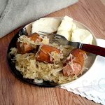 Bavarian Dinner served with boiled potatoes