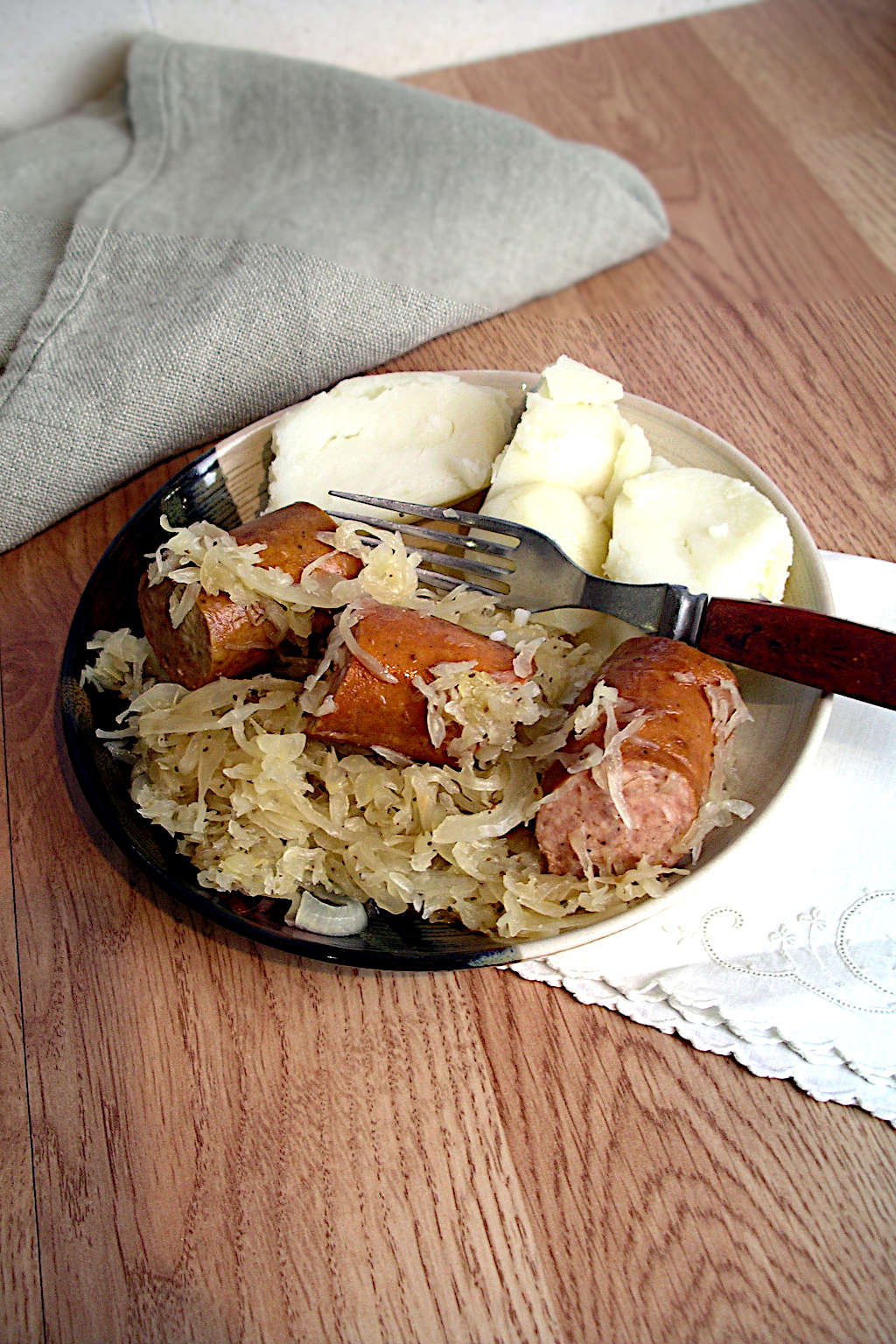 Bavarian Dinner served with boiled potatoes