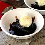 Brownie Pudding Cake with ice cream