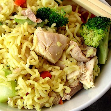 Chicken-ramen stir fry