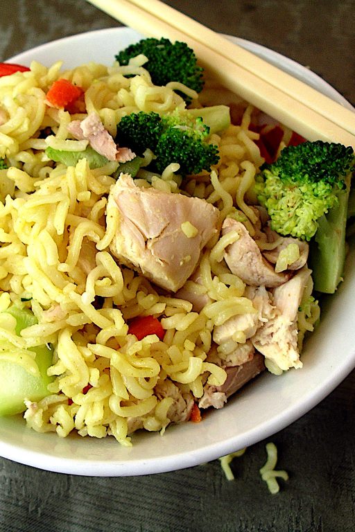 Chicken-ramen stir fry