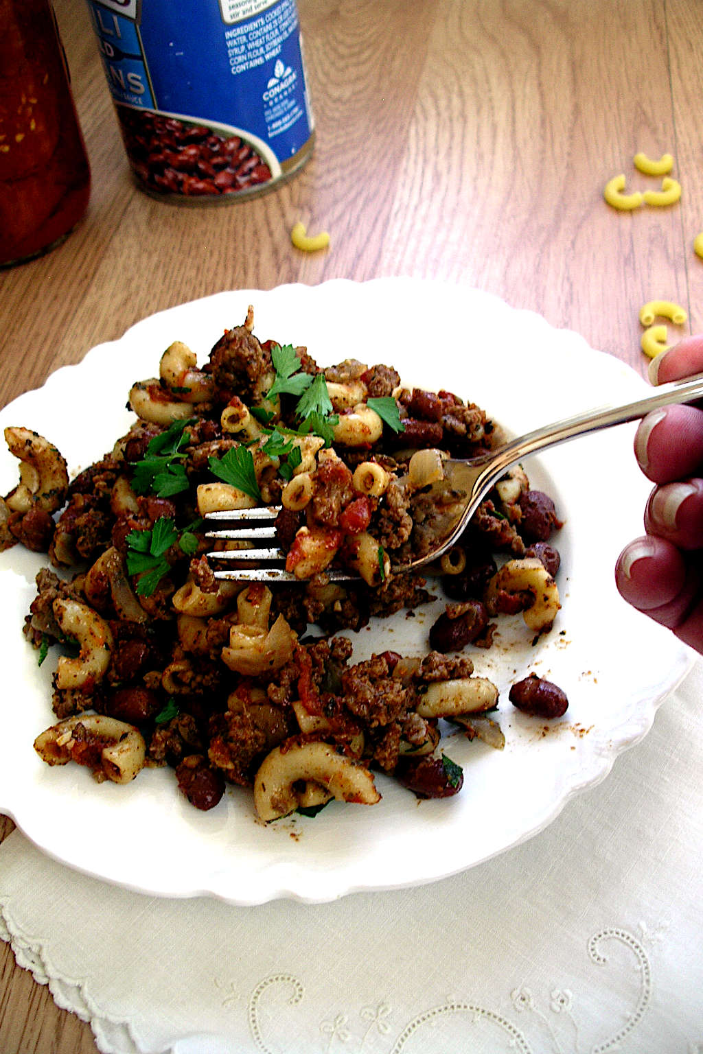 semi-homemade chili-mac