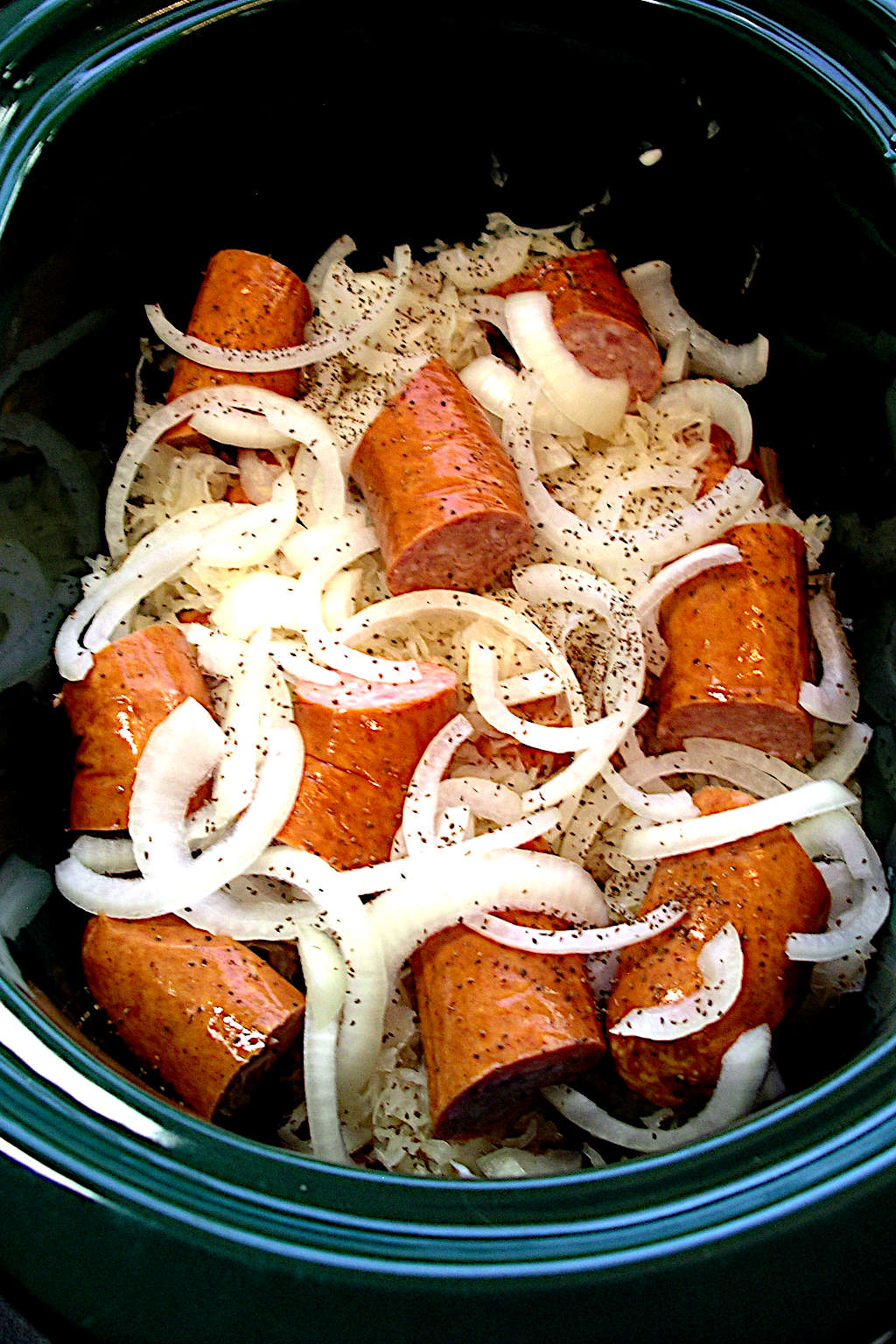 First layer of ingredients for Bavarian Dinner