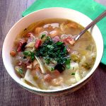 a bowl of ham bone soup