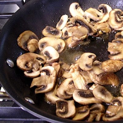 Mushrooms releasing their liquid