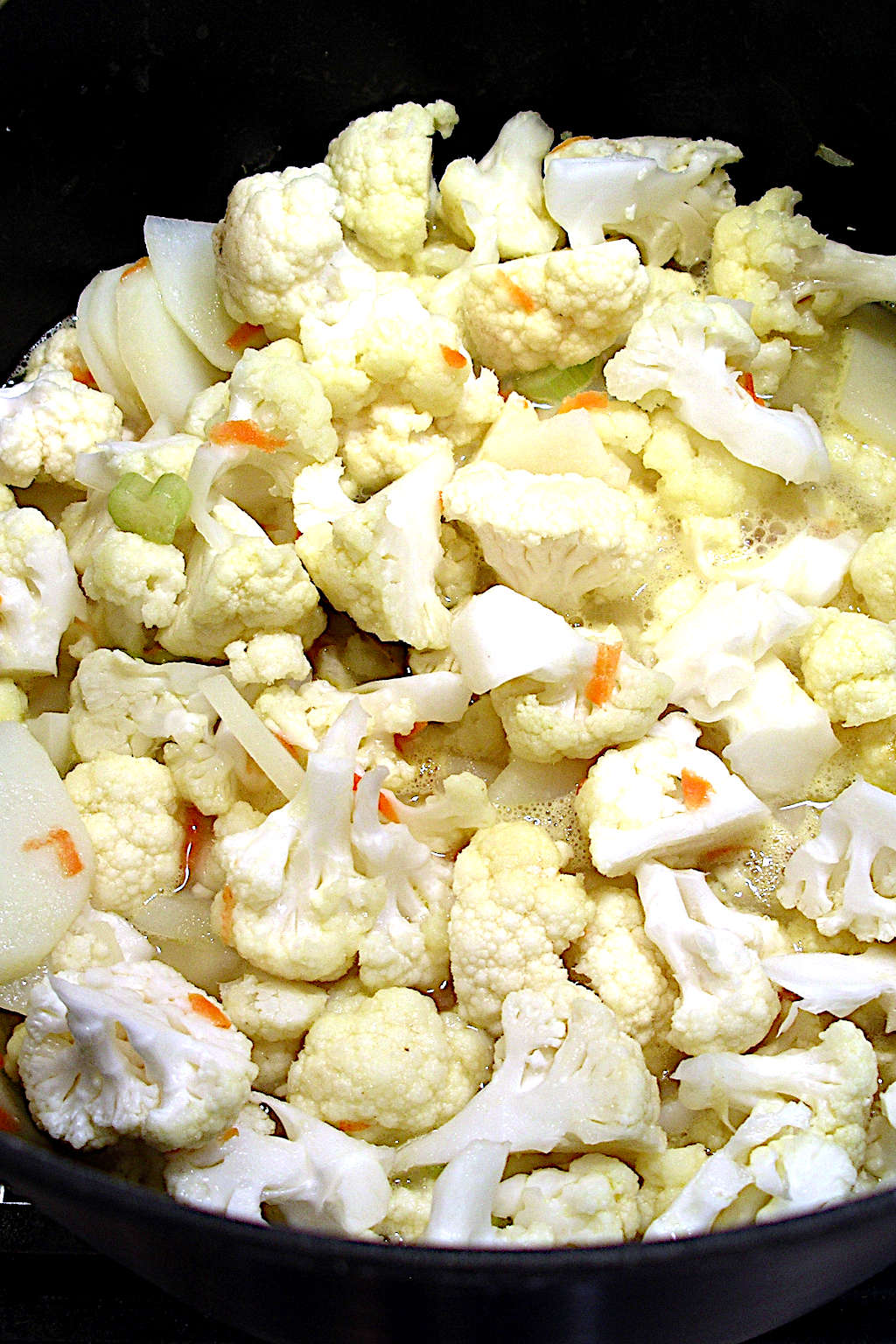 Veggies for the soup, simmering